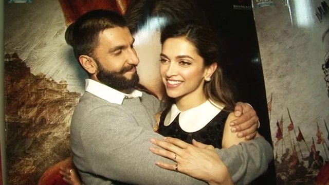 Awww! Ranveer Singh HUGS Deepika Padukone | Bajirao Mastani Screening