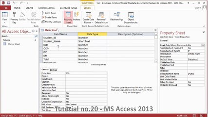 Tutorial no.20 - MS Access 2013