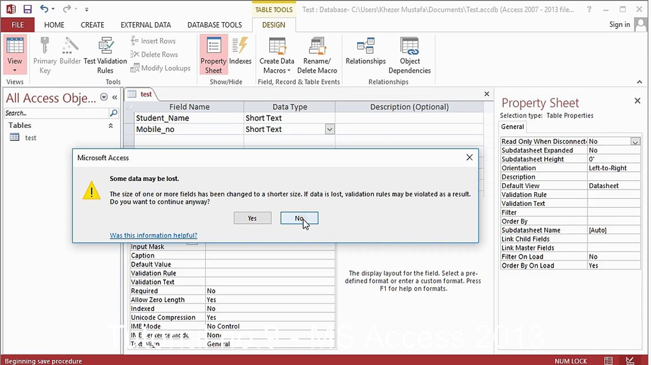 Tutorial no.9 - MS Access 2013