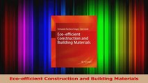 Download  Ecoefficient Construction and Building Materials Ebook Free