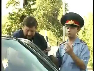 Russian police and drunk-drugged driver