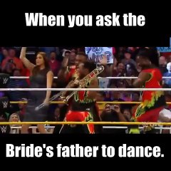 The Authority dancing with the New Day on RAW! (Triple H Stephanie Mcmahon , New Day)