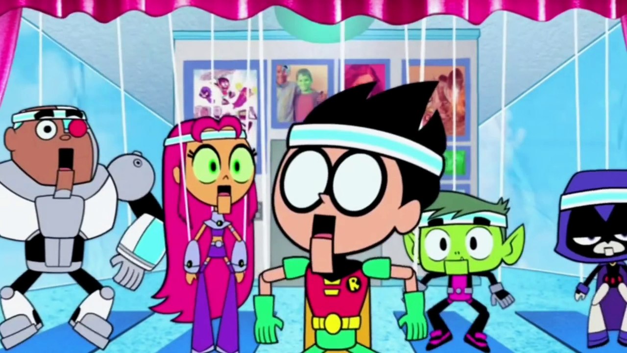 Titans Catch Robin Playing With Puppets - Teen Titans Go!