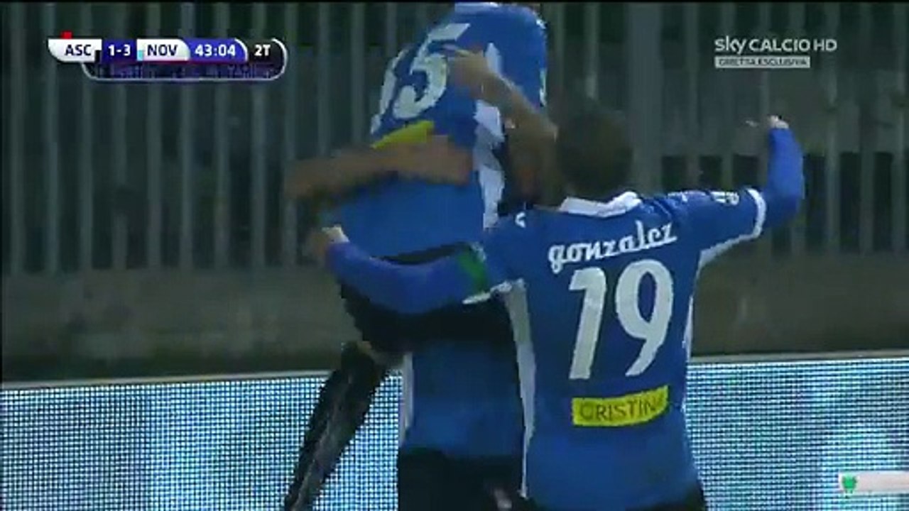 1-3 Nicolas Viola Goal Italy  Serie B - 19.12.2015, Ascoli Calcio 1-3 Novara Calcio