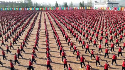 Spectacle synchronisé de l'école d'arts martiaux Tagou Shaolin