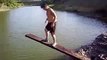 New 2016 Funny Things - Funny Videos - Fat Guy Jumps Breaking Board