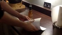 How to open a bottle of beer with a sheet of paper