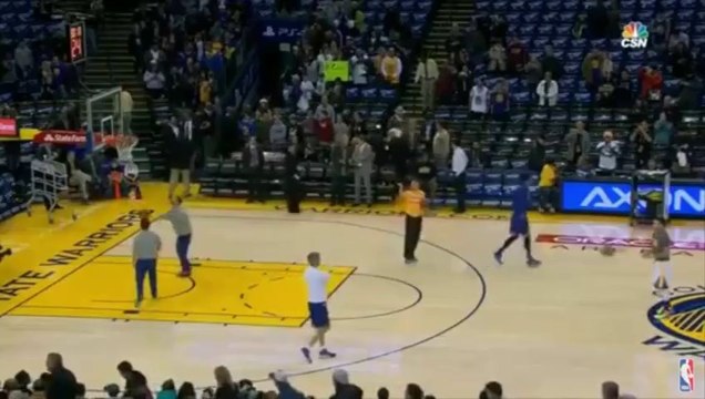 Steph Curry Hits 4 Consecutive Deep 3-Pointers During Warmup - Dec 18, 2015 - NBA 2015-16 Season