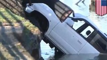 Hero tries to save drowning man whose SUV plunged into an Oakland waterway