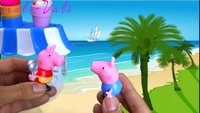 Свинка Пеппа раздает мороженое из Плей до Play doh Peppa pig playset
