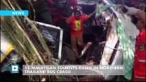 11 Malaysian tourists killed in northern Thailand bus crash