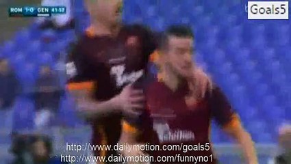 Alessandro Florenzi Goal AS Roma 1 - 0 Genoa Serie A 20-12-2015