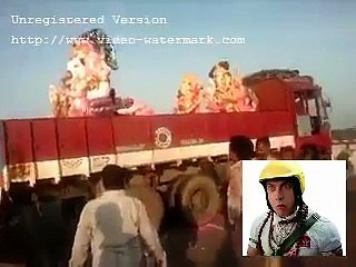 Hindu Throwing Their Gods Into River