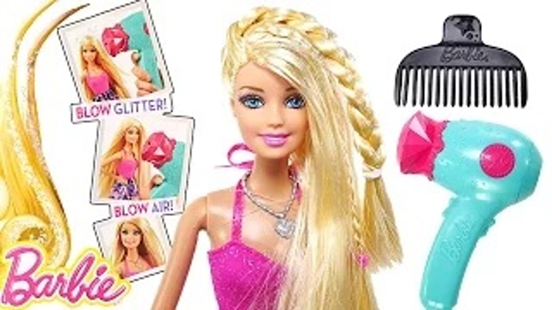 Barbie Glitter Blow Dryer BARBIE Doll Hair-Tastic Styling Playset - NEW  Barbie Toys - video Dailymotion