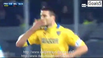 Daniel Ciofani Goal Frosinone 1 - 0 AC Milan Serie A 20-12-2015