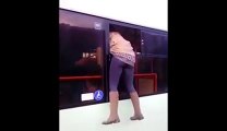This girls didn't pay her ticket!