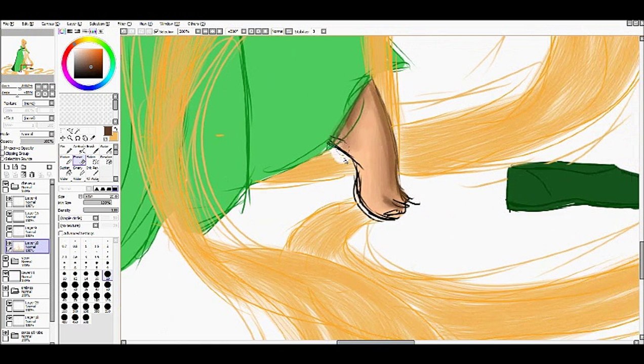 Demo Dessin Rapunzel tresse ses cheveux