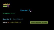 Q.5 Exercise 2.3 of Unit 2 Differentiation | 2nd Year Maths