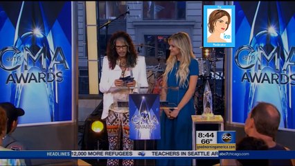 Télécharger la video: Steven Tyler & Kelsea Ballerini Announce CMA Awards Nominations on GMA | LIVE 9-9-15