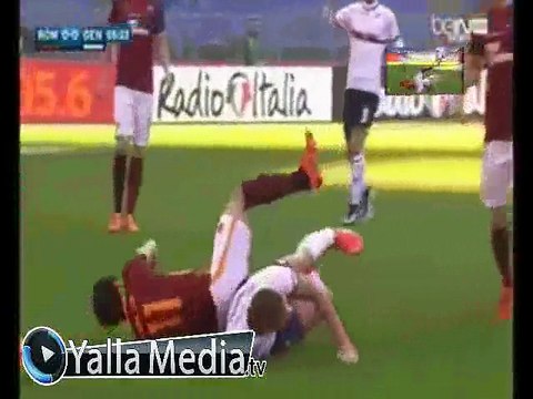 ملخص لمسات المحترف المصرى محمد صلاح فى مباراة روما و جنوى بالدورى الايطالى