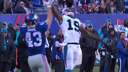 Panthers Ted Ginn whacks ball to prevent pick
