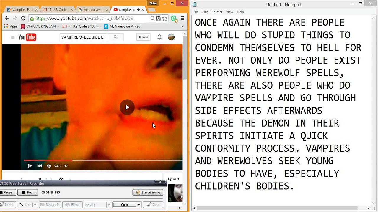 DEMONIC SIDE EFFECTS OF REAL VAMPIRE SPELLS