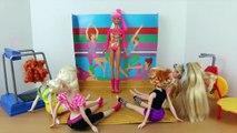 Frozen Barbie Yoga Workout Class Elsa, Disney Princess Anna, Brave Merida, Rapunzel Disney