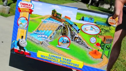 Thomas And Friends LUMBER YARD WATERFALL ADVENTURE 2014 Wooden Railway Toy Train Review By