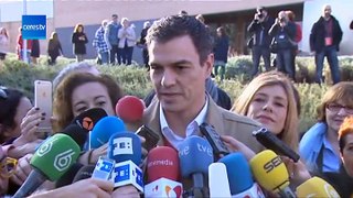 Pedro Sánchez 'Estamos en una jornada histórica, huele a cambio'