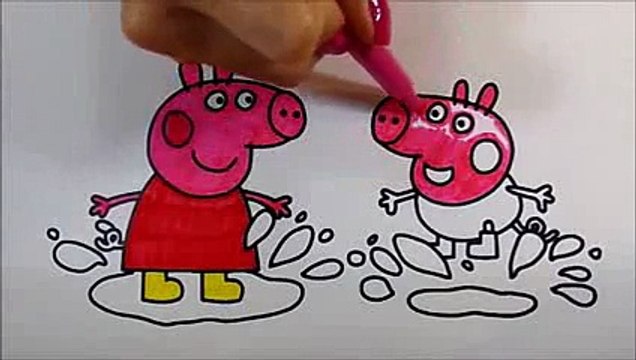 New Duck Peppa Pig New Episodes 2015 Coloring Muddy Puddles George Pig SToysCollector