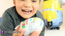 MINION KINDER Chocolate Surprise Eggs! Iron Man + Kinder Maxi by HobbyKidsTV