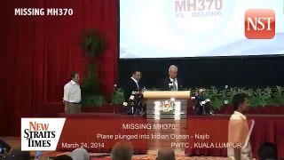 MISSING MH370: Plane plunged into Indian Ocean Najib