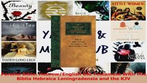 Download  Parallel Bible HebrewEnglish Old Testament With The Biblia Hebraica Leningradensia and Ebook Online