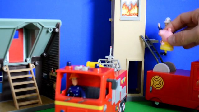 New Fireman Sam Episode Peppa Pig Training Tower Rescue Jupiter Fire engine Story