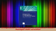 Download  Erfolgreiches ITManagement im öffentlichen Sektor Managen statt verwalten PDF Frei
