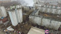 Gas explosion aftermath in Building filmed by Drone in Volgograd (Russia)