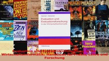 Lesen  Evaluation und Evaluationsforschung in der Wirtschaftsinformatik Handbuch für Praxis PDF Online