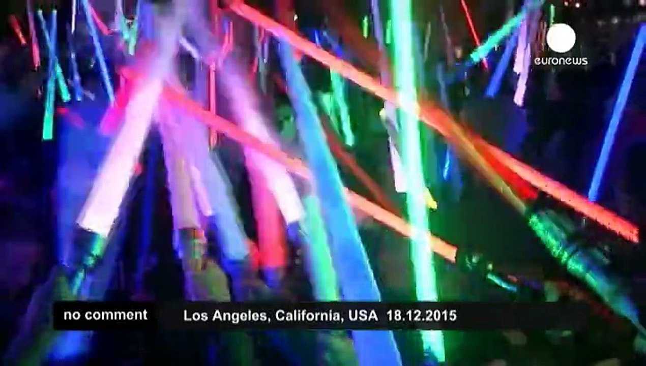 Star Wars fans stage giant lightsaber battle