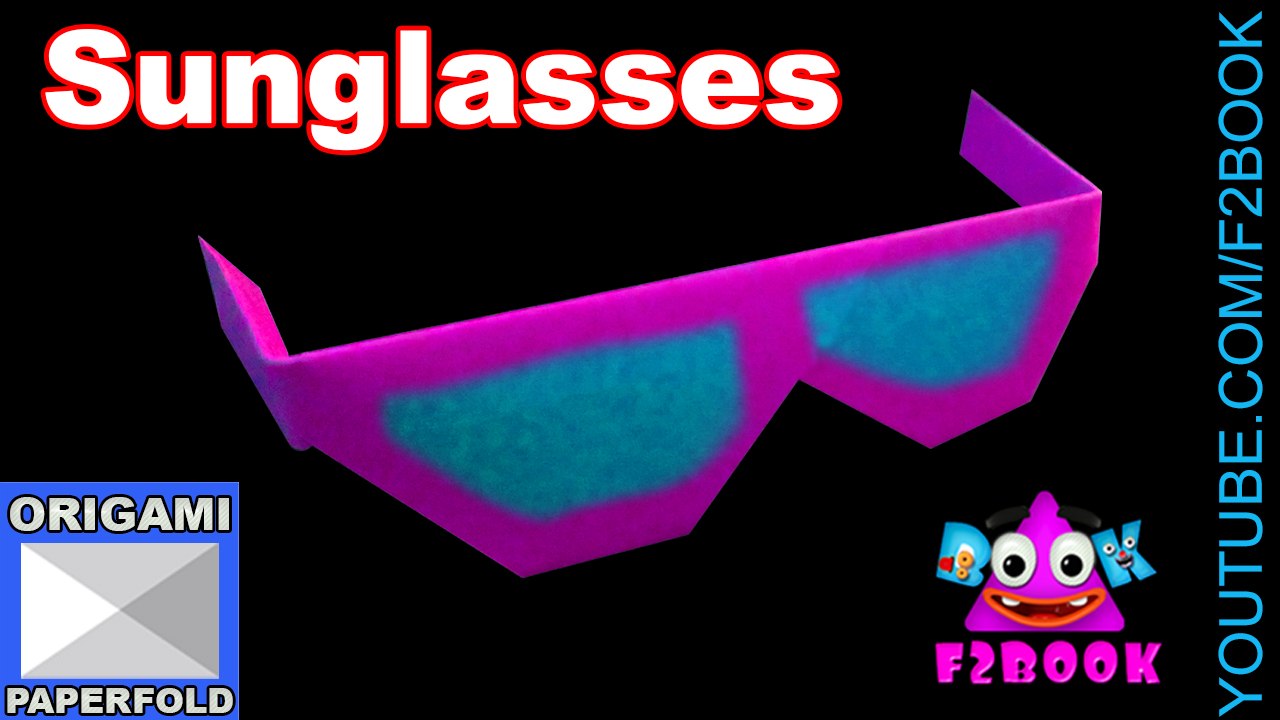 Origami for kids Sunglasses - Paper sunglasses Origami Video 58