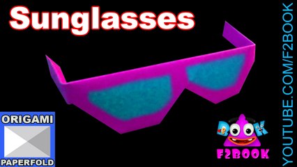Origami for kids Sunglasses - Paper sunglasses Origami Video 58