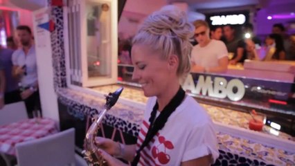 Beautiful girl to perform the Saxophone