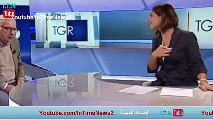 ضيف يفقد اعصابه ويقوم بتقبيل مذيعة بقوة على الهواء