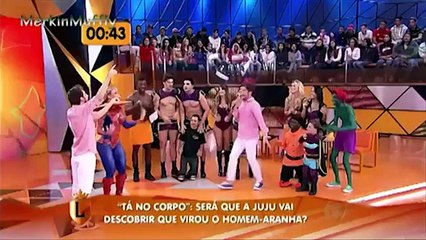 Brazilian girl in Spider-Man body paint