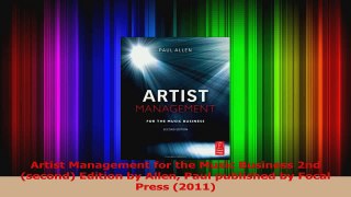 PDF Download  Artist Management for the Music Business 2nd second Edition by Allen Paul published by PDF Online