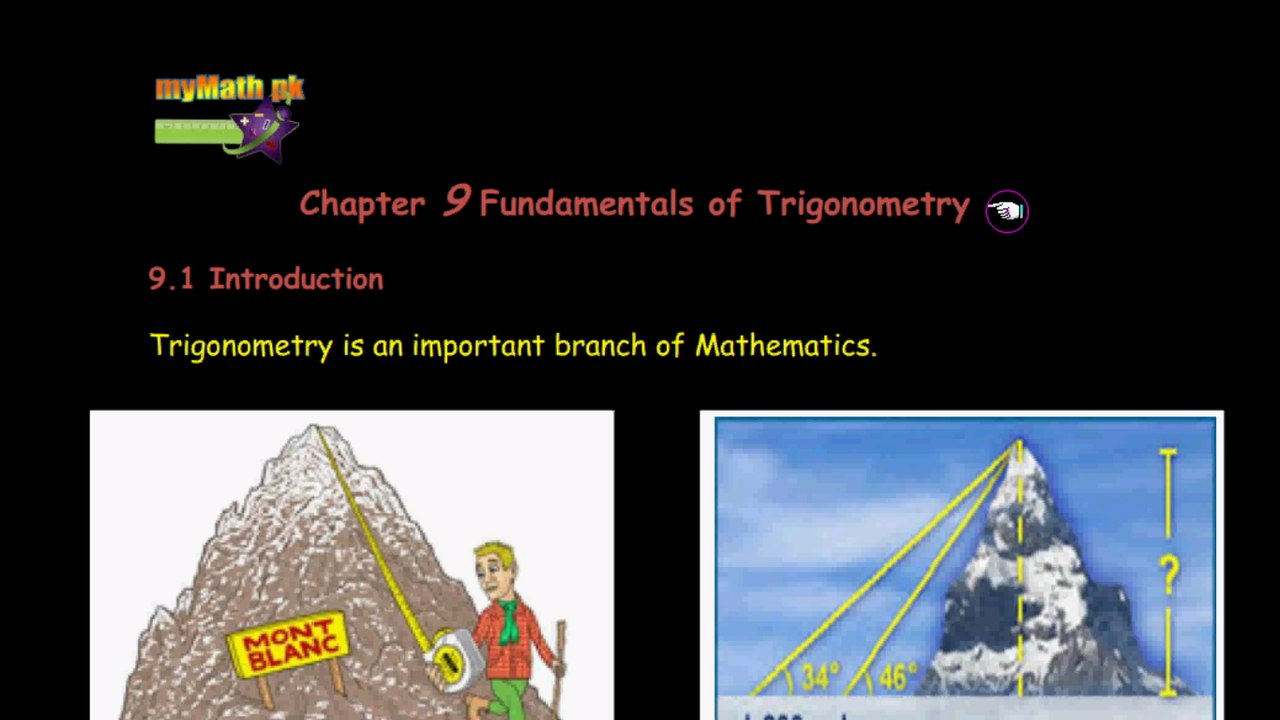 9.1 Introduction - Chapter 9, 1st Year Maths