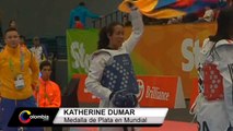 Katherine Dumar gana medalla de plata en mundial de Taekwondo