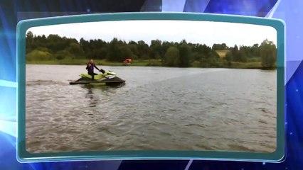 Bouée volante au dessus d'un lac