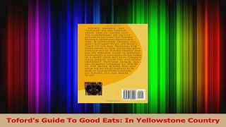 PDF Download  Tofords Guide To Good Eats In Yellowstone Country PDF Full Ebook