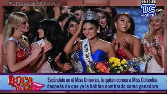 Escándalo en el Miss Universo, le quitan corona a Miss Colombia después de que ya la habían nombrado como ganadora