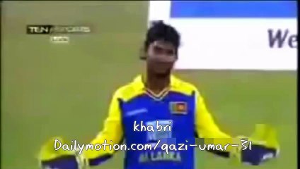 Jayawardene Hit the ball to Afridi and Afridi Reaction